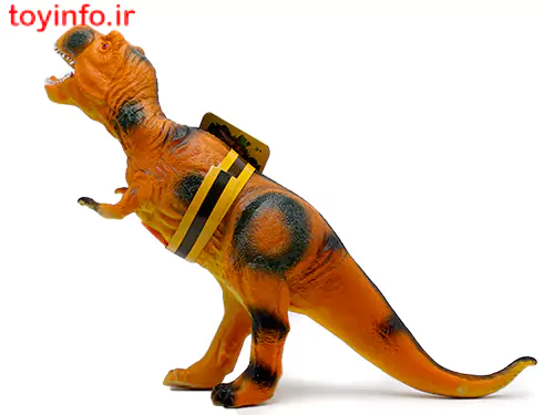 تصویری از نمای جانبی عروسک بزرگ و صدادار دایناسور تی رکس