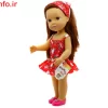 عروسک may may با سارافون و سربند قرمز گلدار