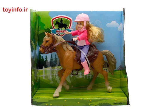 نسبت اندازه عروسک دختر سوارکار داخل بسته بندی, اسباب بازی دخترانه, عروسک