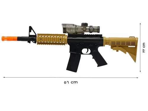 طول و عرض اسلحه تیر ژله ای M16 اسباب بازی جنگی پسرانه