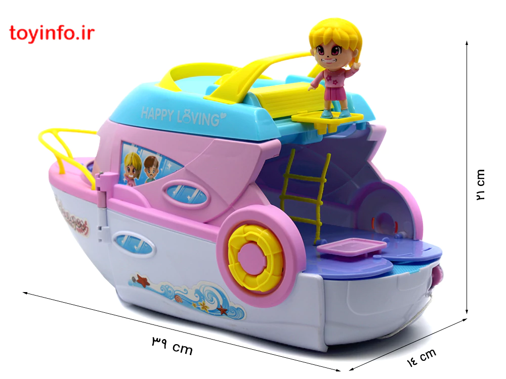 ابعاد و اندازه های کشتی تفریحی عروسکی بدون جعبه همراه با عروسک, فروشگاه آن لاین بازار اسباب بازی