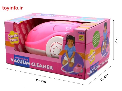 ابعاد بسته بندی جاروبرقی صورتی بزرگ در بسته بندی کادویی، اسباب بازی دخترانه لوازم خانگی, سایت بازار اسباب بازی