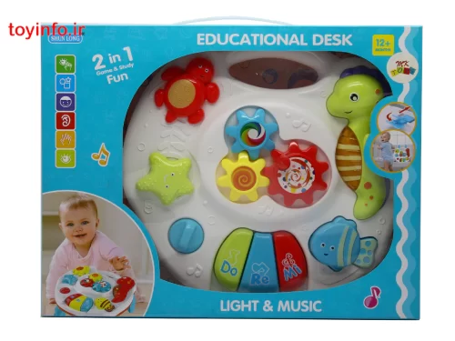 تصویر بسته بندی شده میز آموزشی کودک به همراه تجهیزات جانبی شامل پایه ها و بندهای پلاستیکی, فروشگاه آن لاین بازار اسباب بازی