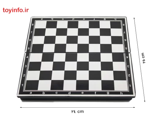 اندازه 24 * 25 سانتی متری شطرنج مغناطیسی همراه با تخته نرد