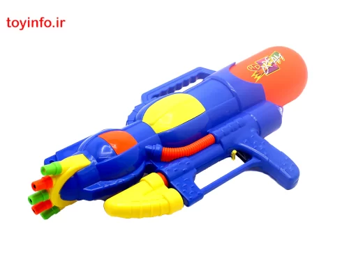 نمای جانبی تفنگ آبپاش 3 لول آبی خوش دست, فروشگاه اینترنتی بازار اسباب بازی
