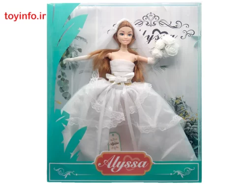خرید عروسک عروس خانوم با لباس سفید عروس و تاج و تور زیبا ، فروشگاه اینترنتی بازار اسباب بازی