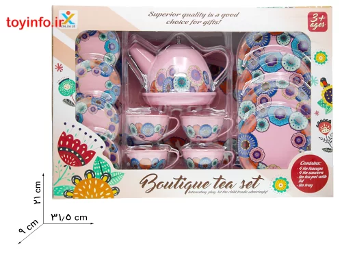 ابعاد و اندازه های ست چایخوری 15 تکه صورتی یک اسباب بازی زیبا برای خاله بازی ، فروشگاه اینترنتی بازار اسباب بازی