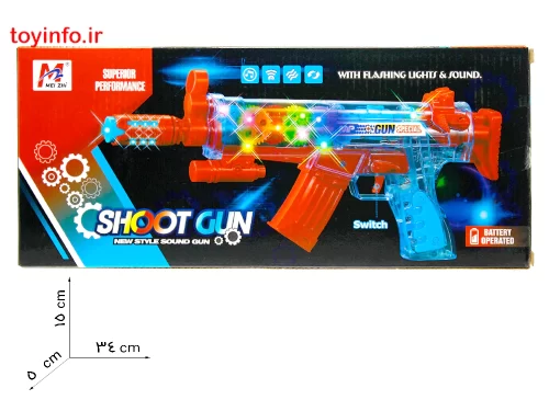 ابعاد و اندازه های تفنگ کلاشینکف موزیکال ، فروشگاه اینترنتی بازار اسباب بازی