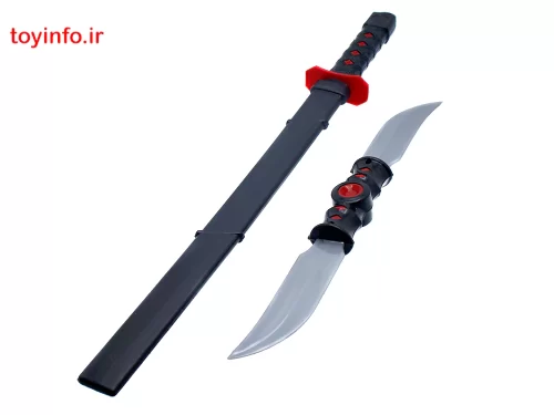 شمشیر نینجا با چاقو دو طرفه سامورایی، فروشگاه اینترنتی بازار اسباب بازی