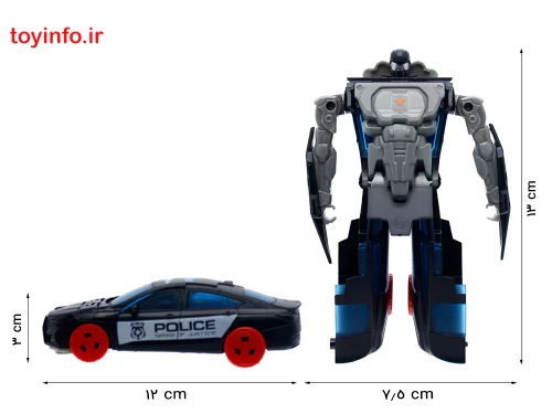 ماشین پلیس با قابلی تبدیل شدن به ربات تفنگ و ربات پلیس ، فروشگاه اینترنتی بازار اسباب بازی