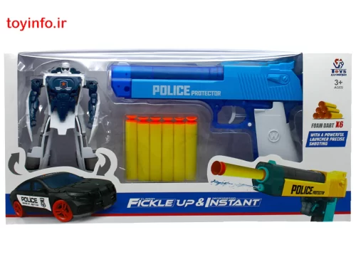 جعبه اسباب بازی تفنگ و پلیس رباتی، فروشگاه آن لاین بازار اسباب بازی