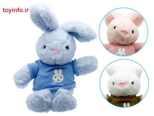 عروسک پولیشی خرگوش تپلی در رنگ های شاد، فروشگاه اینترنتی بازار اسباب بازی