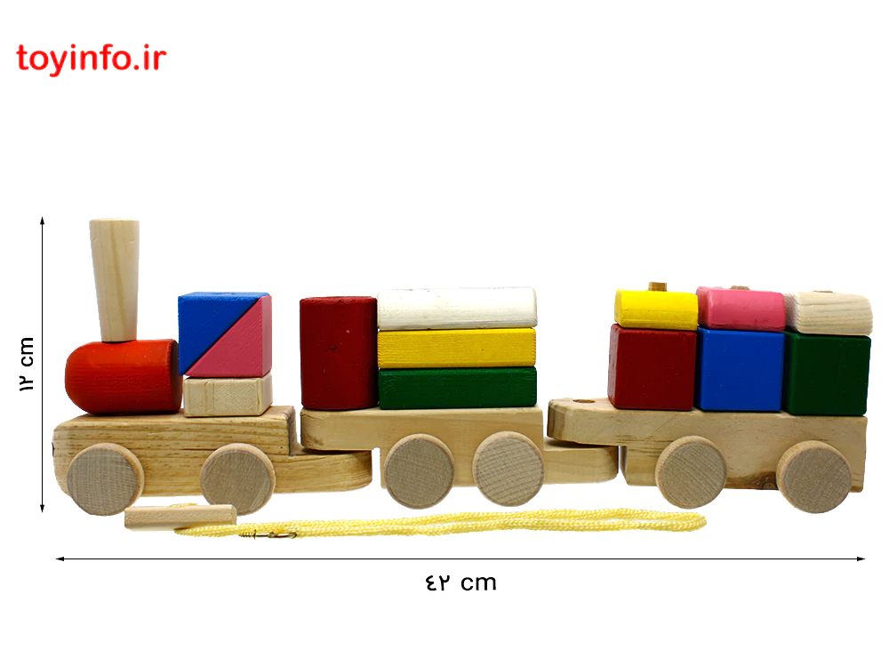 اندازه و طول و عرض قطار چوبی آموزشی, اسباب بازی چوبی