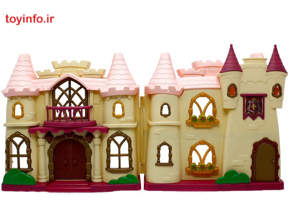 قلعه اسباب بازی بزرگ دو تکه همراه با سه عدد مینی فیگور و تعدادی لواطم خانگی کوچک, خانه اسباب بازی