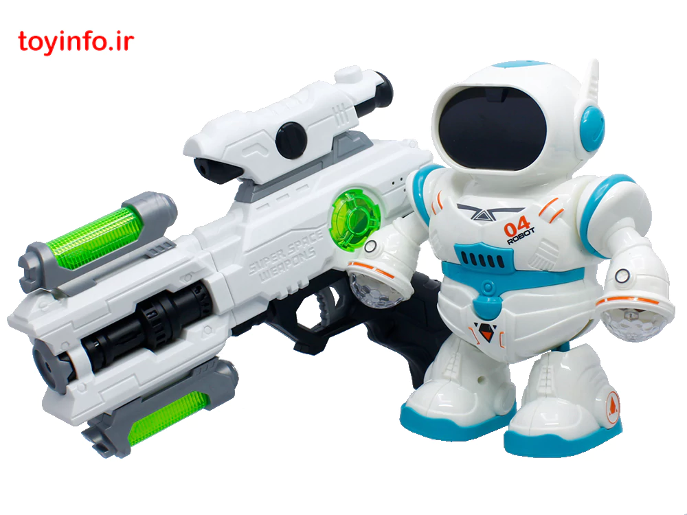 ربات کوچولو با تفنگ فضایی و عینک محافظ چشم, ربات کنترلی