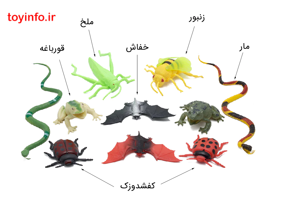 فیگور حشرات پلاستیکی در ابعاد مختلف, اسباب بازی حیوانات