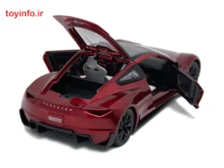 عقب ماشین فلزی تسلا رودستر آلبالویی