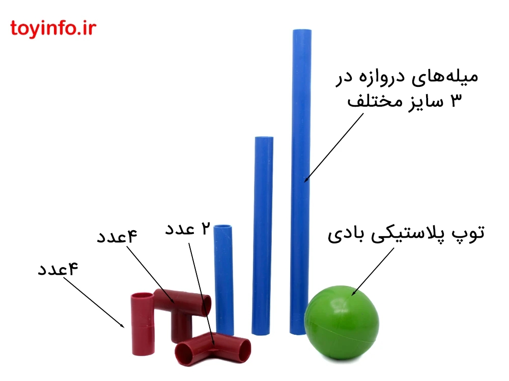 میله‌های دروازه فوتبال امتیازی با توپ بادی سبز