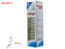طول و عرض جعبه بازی فکری برج هیجان چوبی