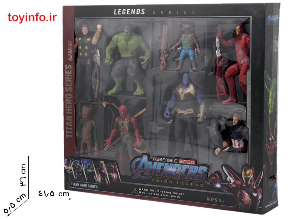 طول و عرص جعبه اسباب بازی ست قهرمانان اونجرز