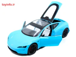 تسلا رودستر آبی سبز فلزی با درب های بازشو